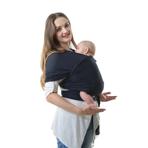 Breathable Mesh Baby Wrap Carrier, Lightweight Infant Sling, Adjustable Baby Carrying Sling for Newborn to Toddler, Soft Stretchy Baby Carrier for Han