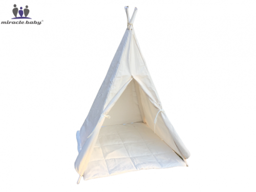 Portable Cotton Canvas Teepee Indina Play Tent Playhouse with White One Window